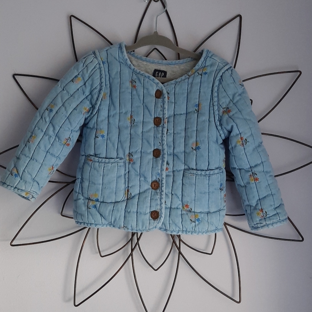 GAP Girls 2T Chambray quilted coat
